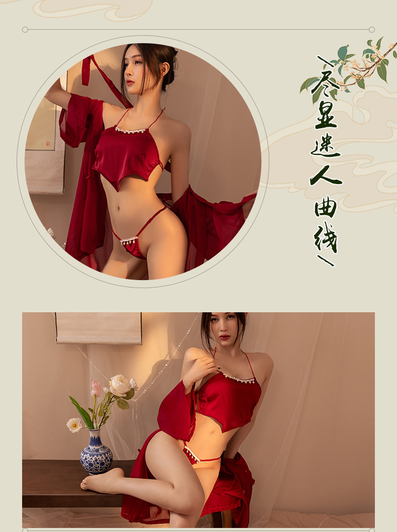 国潮情趣内衣国潮古风性感纯欲透视短裙汉服挑逗肚兜激情诱惑睡衣套装详情4