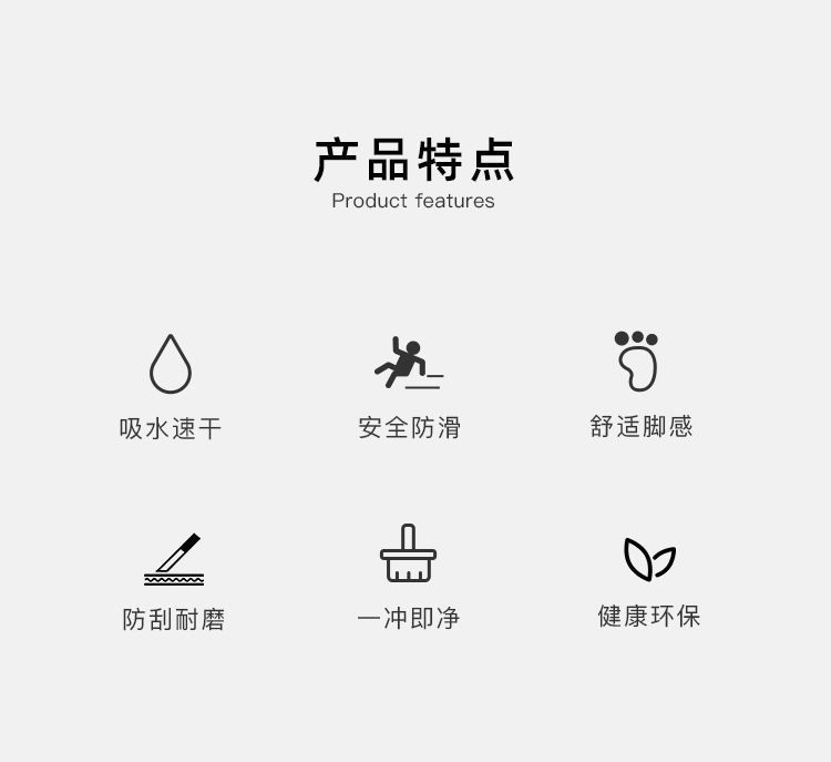 卡通搞怪地垫表情包系列沥水垫浴缸边吸水速干地毯防滑耐脏脚踏垫详情6