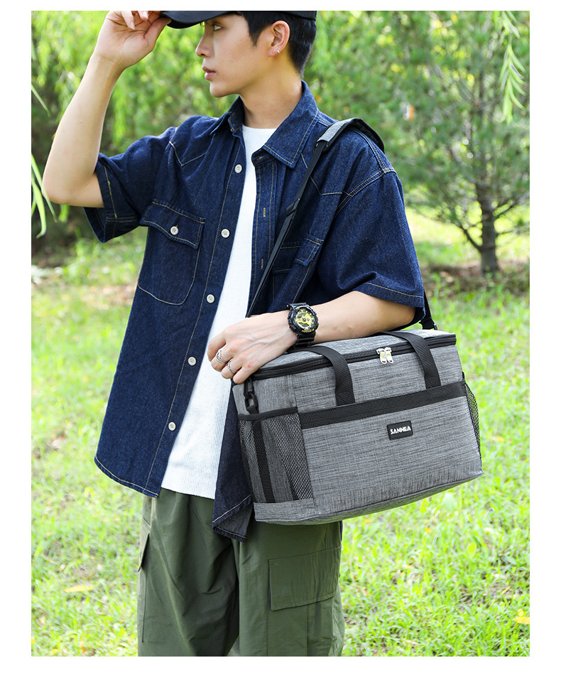 SANNE Cross-border Oxford cloth lunch box bags, hand-purified color takeout bags, outdoor picnic insulated and fresh-keeping bento ice packs pic 30