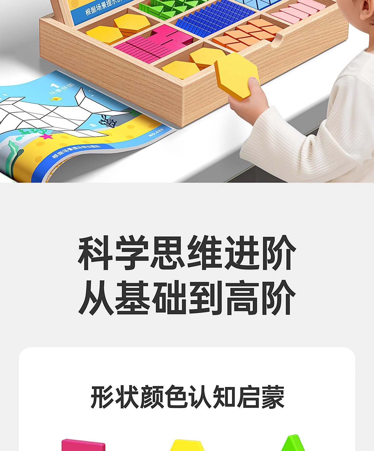 磁力片七巧板拼图玩具几何磁性积木宝宝幼儿园小学益智3到6岁儿童详情3