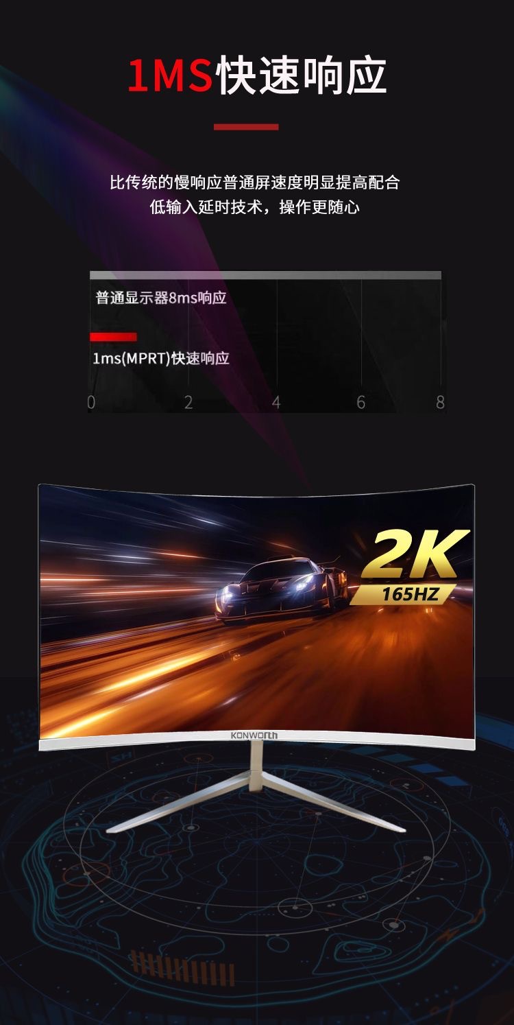 24-inch 4K flat curved borderless display, 27-inch IPS desktop computer, 22-inch monitor, 144Hz screen pic 23