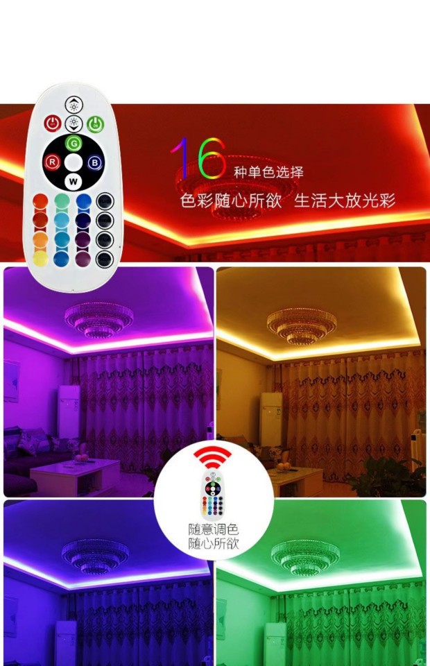 110V220V led light strip, seven-color rgb5050 flexible colored outdoor waterproof ambient lighting project light strip pic 8