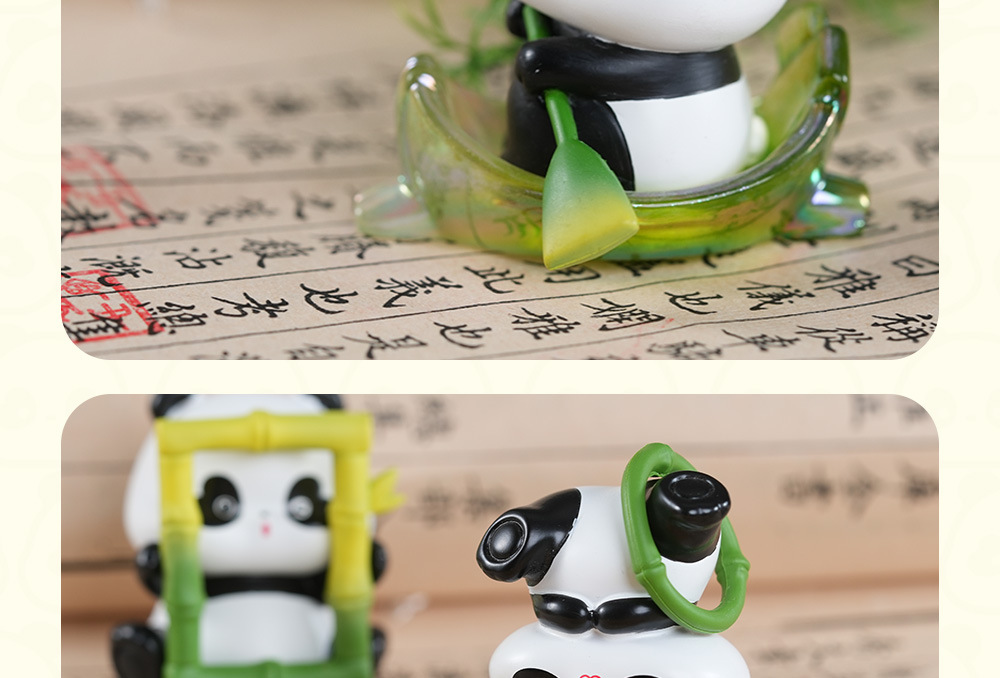 熊猫玩家潮玩盲盒可爱文创手办办公装饰电视柜摆件毛绒布艺公仔吉祥物车载玩具详情17