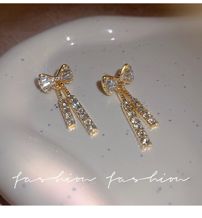 微镶蝴蝶结锆石水晶耳环时尚气质耳饰韩国新款潮设计感银针耳坠女详情21