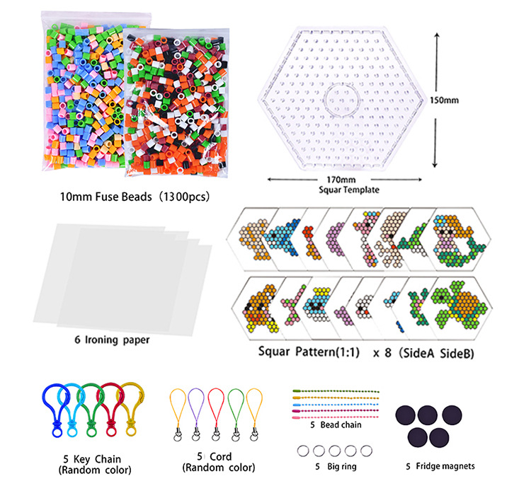 New 10mm Jigsaw bean hot melt bead DIY ocean-themed set toy 1300 pieces 1cm Jigsaw Bean XL hot beans pic 4