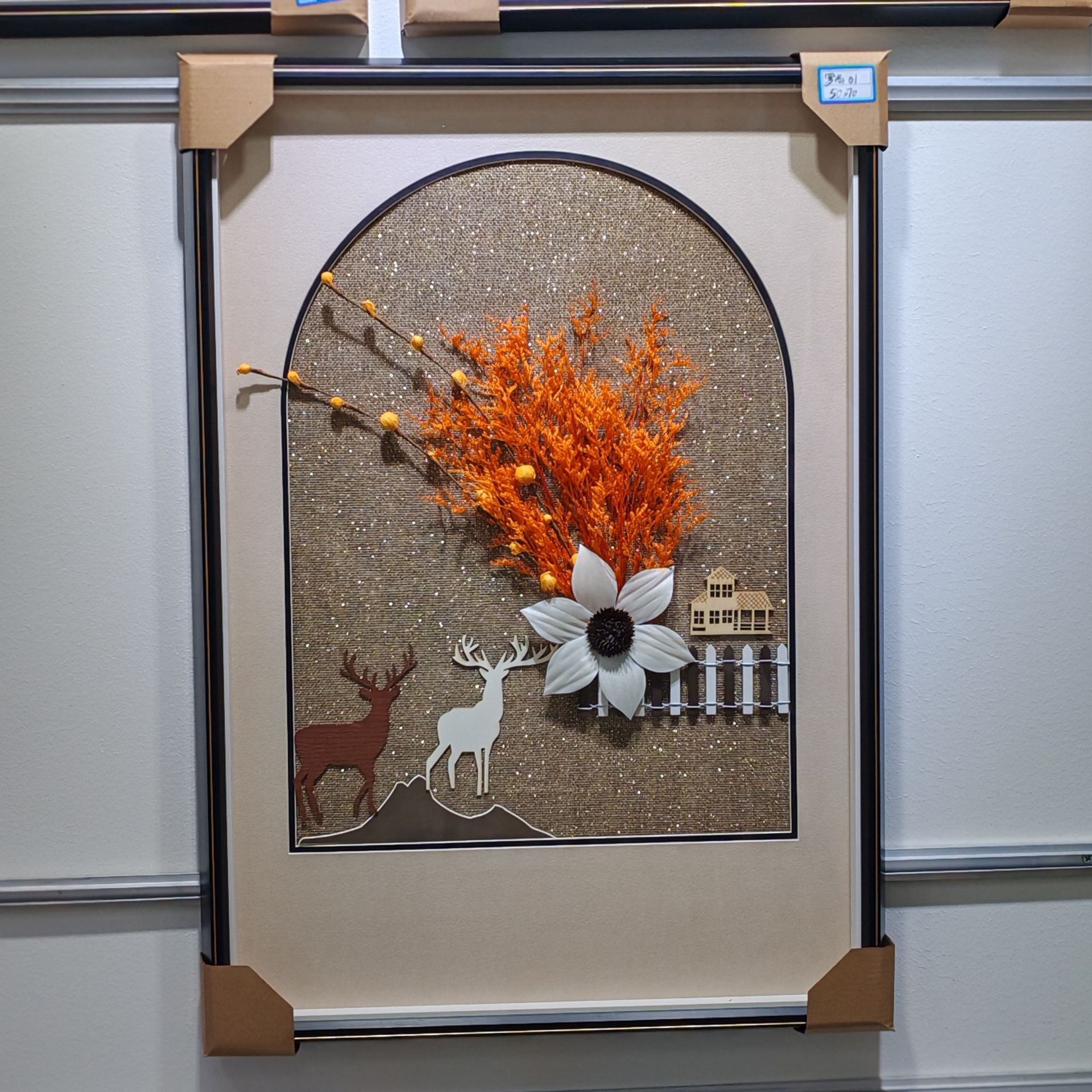 永生干花草新款装现代装饰画客厅餐厅卧室公寓宾馆壁饰 尺寸50*70详情1