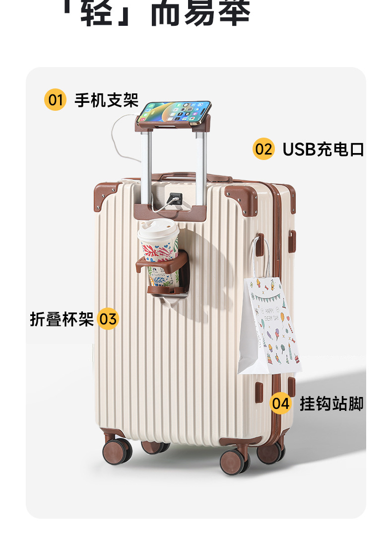 多功能子母行李箱男女大容量旅行箱万向静音密码登机箱耐用拉杆箱详情5