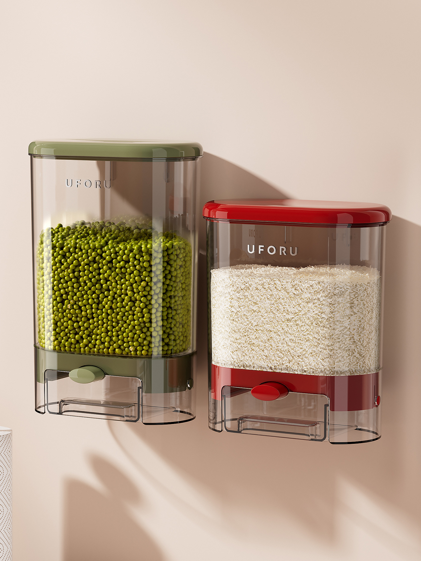 Sealed jar, household kitchen wall-mounted food-grade grain storage bucket, large-capacity press-out rice and grain jar pic 14