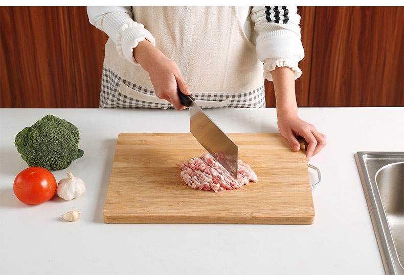 A multi-functional cutting board made of ebony, ironwood, and light-colored bamboo without splicing, a durable and environmentally friendly household cutting board pic 15