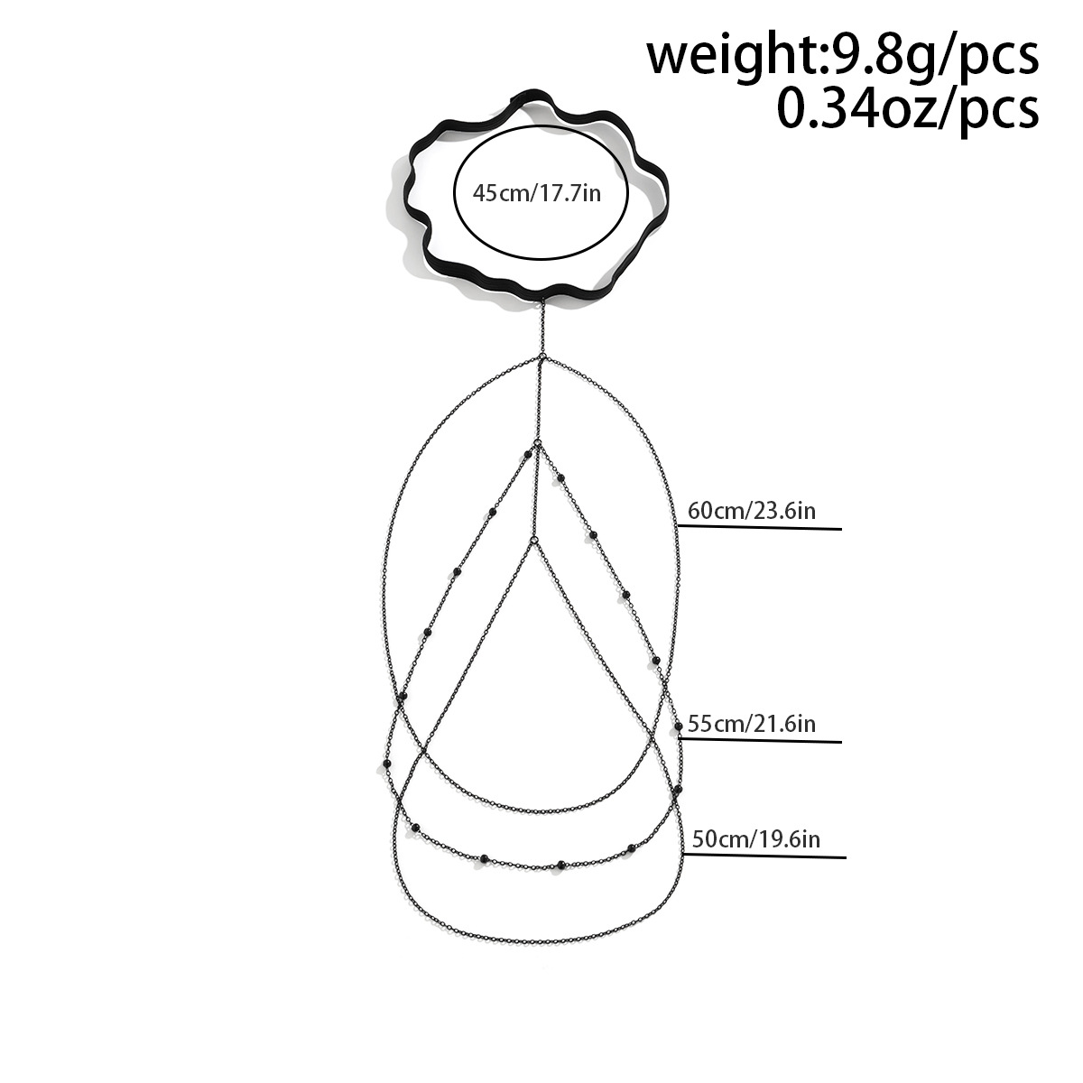 欧美跨境饰品性感链条金属腿环休闲身体链弹力带流苏辣妹大腿链详情27