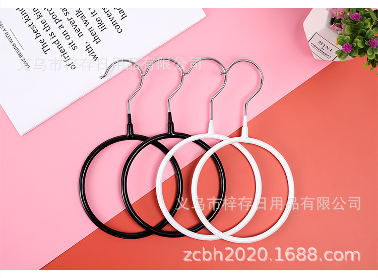 浸塑纳米围巾架高档多功能金属围巾圈丝巾展示架领带防滑衣挂厂家详情13