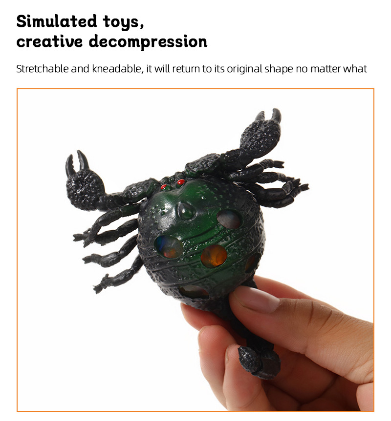 亚马逊wish爆款万圣节捏捏乐吓人玩具TPR仿真蛇蝎昆虫恶搞玩具详情6