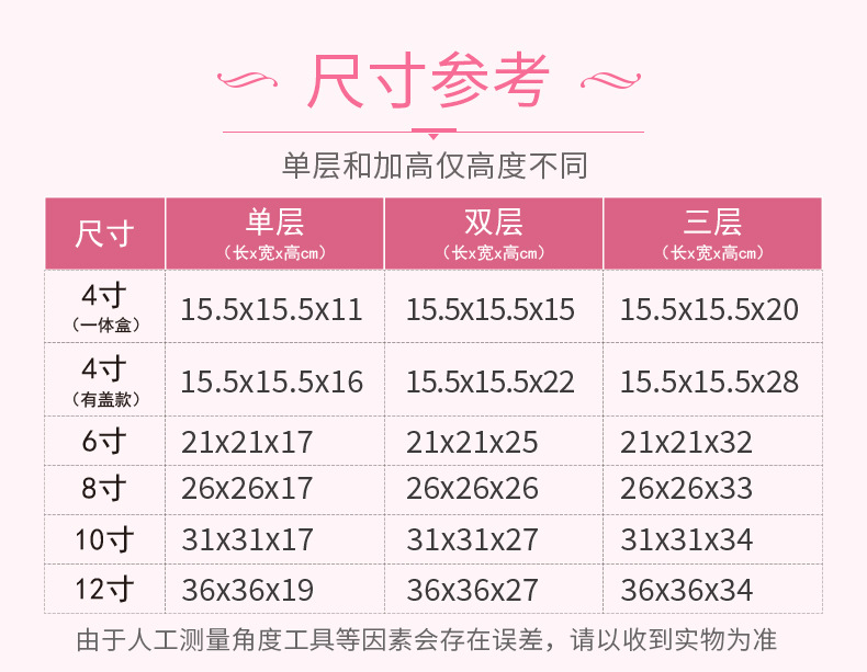 批发透明蛋糕盒4寸6寸8寸10寸12寸单双层生日烘焙包装蛋糕打包盒详情1