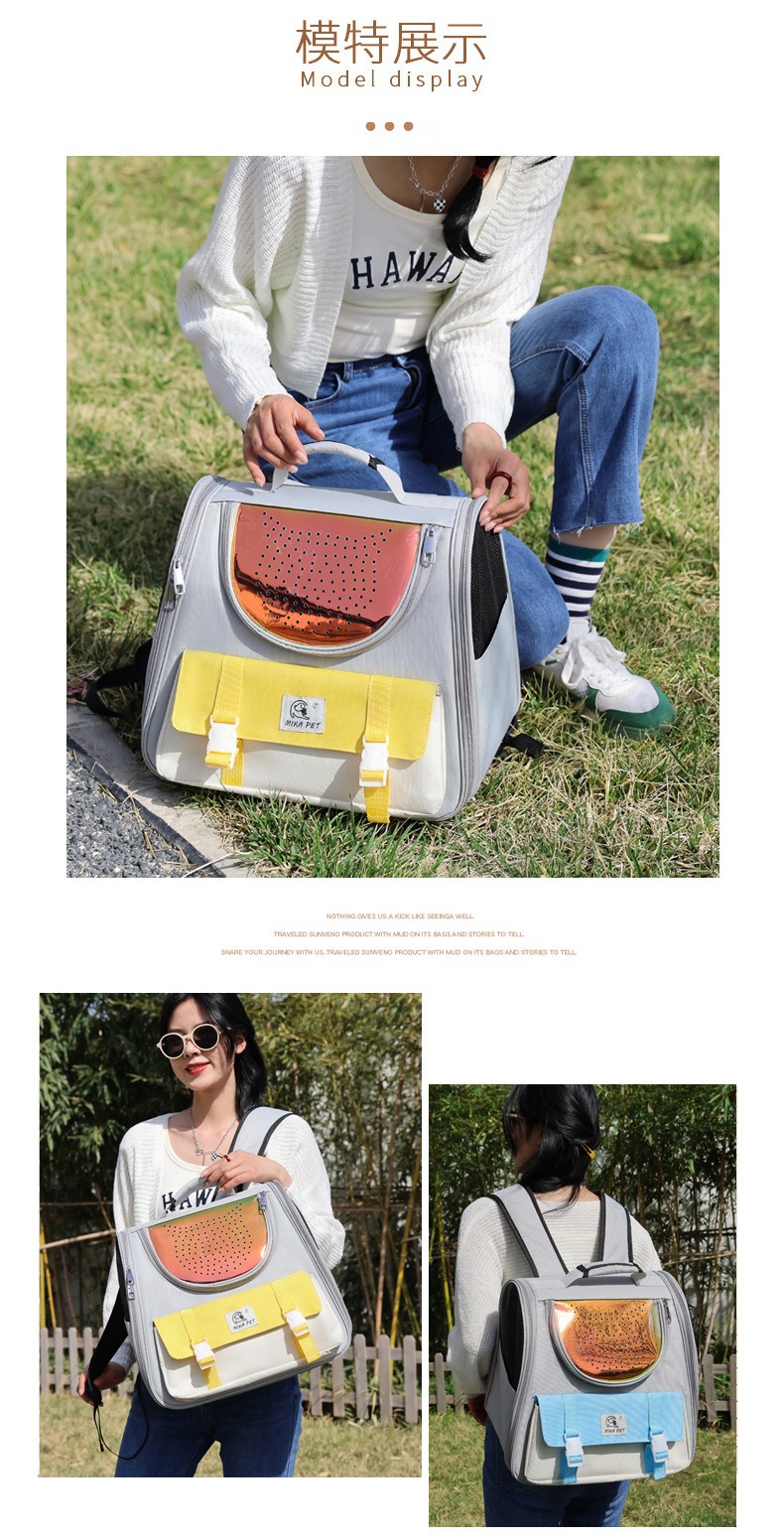 New outdoor cat bag, convenient large-capacity breathable pet bag, breathable outdoor travel cat backpack, cross-border wholesale pic 11