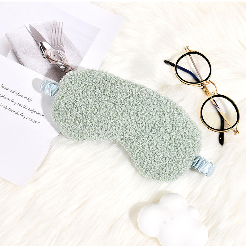 毛绒眼罩现货批发泰迪绒眼罩秋冬舒适亲肤仿真丝护眼罩遮光睡眠详情24