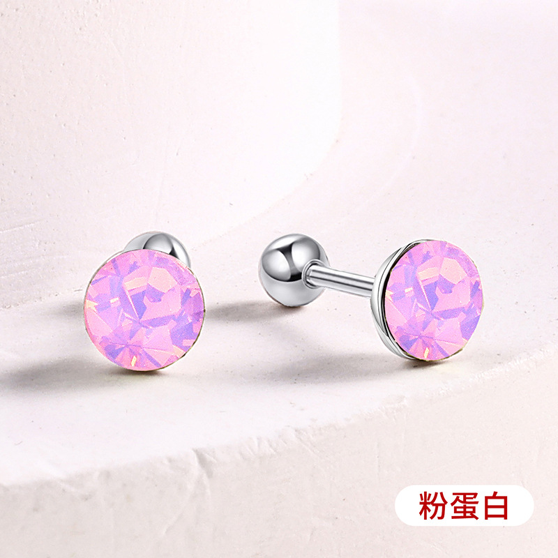 s925通体纯银爆闪施家华子耳钉彩色耳骨钉爆闪螺丝拧扣耳蜗钉耳饰详情16