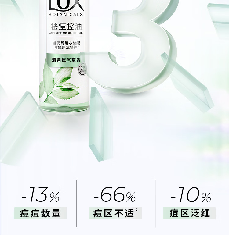 LUX力士祛痘控油精华香氛沐浴露鼠尾草香橙花鸢尾香370G详情9