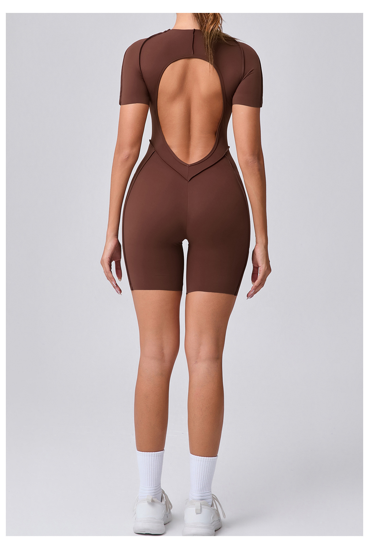 European and American three-dimensional aesthetic sports one-piece yoga suit, one-piece tight short-sleeved backless one-piece fitness suit 50310 pic 28