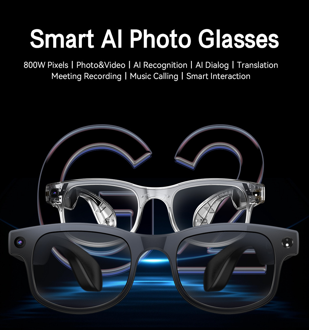 The cross-border G2 smart glasses feature 8-megapixel anti-shake for taking photos and videos, listening to music, cycling, Bluetooth, and real-time translation pic 1