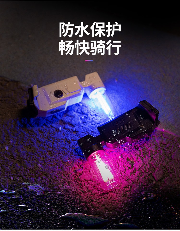 High-transparency glass taillights for bicycles, 360° visible safety USB warning lights, waterproof and long-lasting night riding equipment pic 10