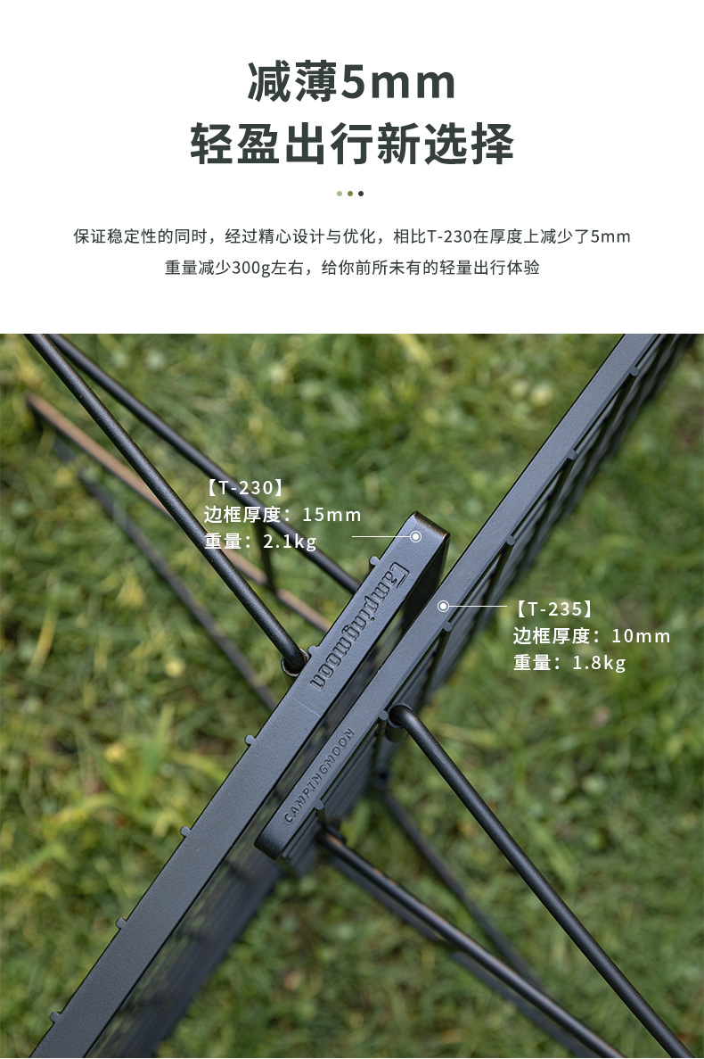 柯曼T-235铁艺置物桌户外野餐露营轻量化多功能便携折叠桌详情6