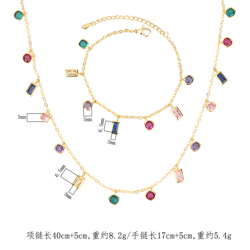 Zhuang Shengsheng Jewelry offers a wide range of new European and American personalized color-matched glass stone bracelets and necklaces for women, as well as wholesale of elegant female accessories pic 2