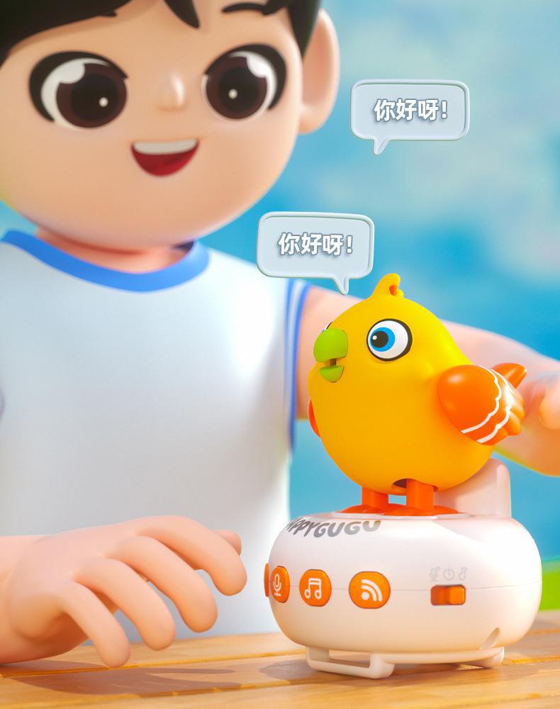 咕咕鸟充电益智智能AI对话变色声控感应儿童玩具手表学说话吹口哨详情7