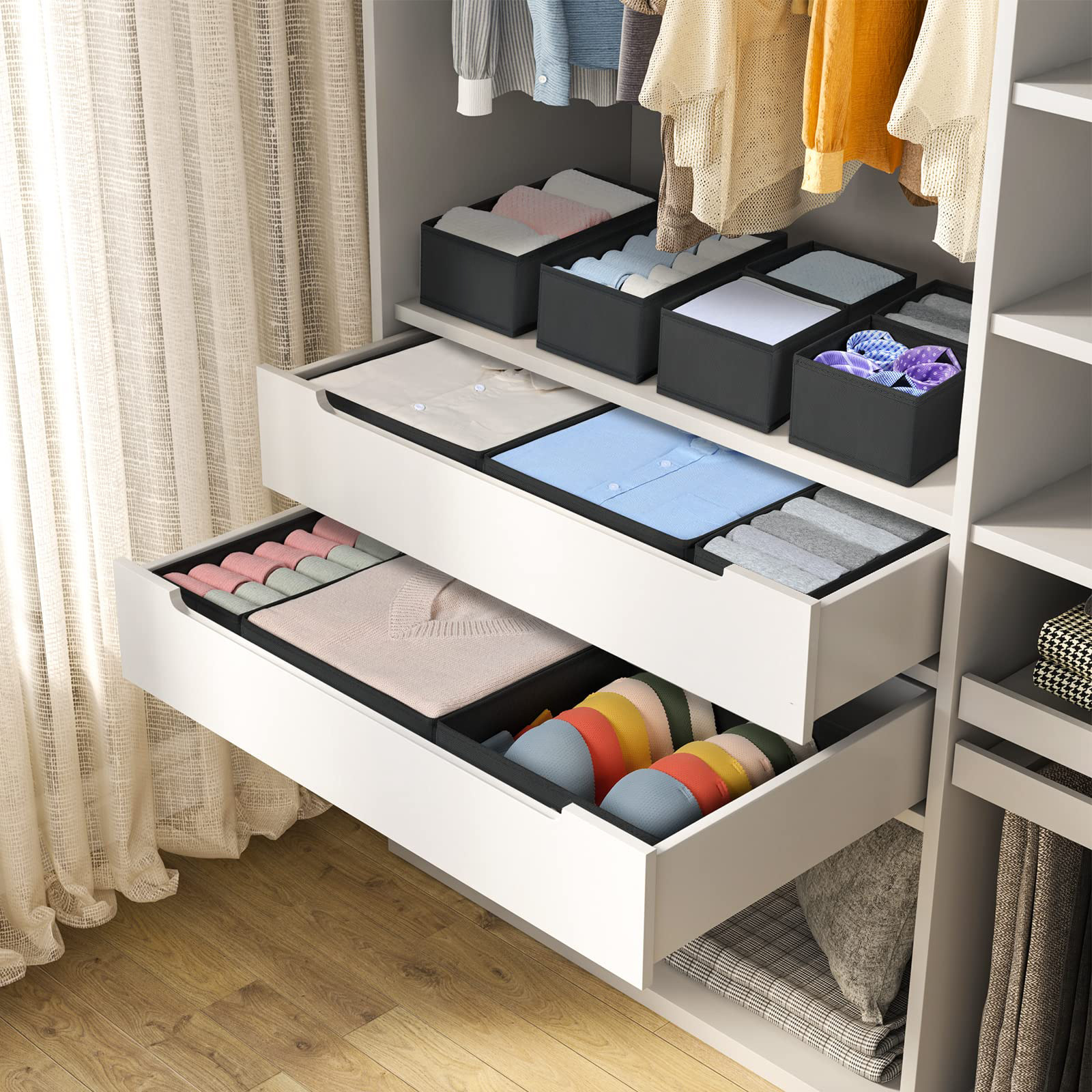 Household daily washable non-woven fabric underwear storage box, foldable storage box, wardrobe drawer storage box pic 6