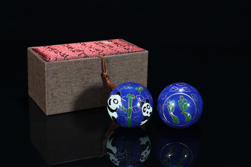 Premium gift box set of Beijing Cloisonne handball outer craft cultural gift Cloisonne low-temperature fitness ball pic 9