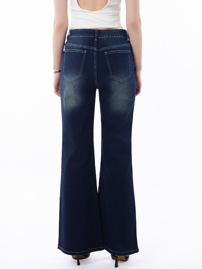 Cross-border 2025 nuevo comercio exterior europa y Estados Unidos ropa de mujer retro holgada micro trompe jeans mujeres casual versátil mop pants pic 7