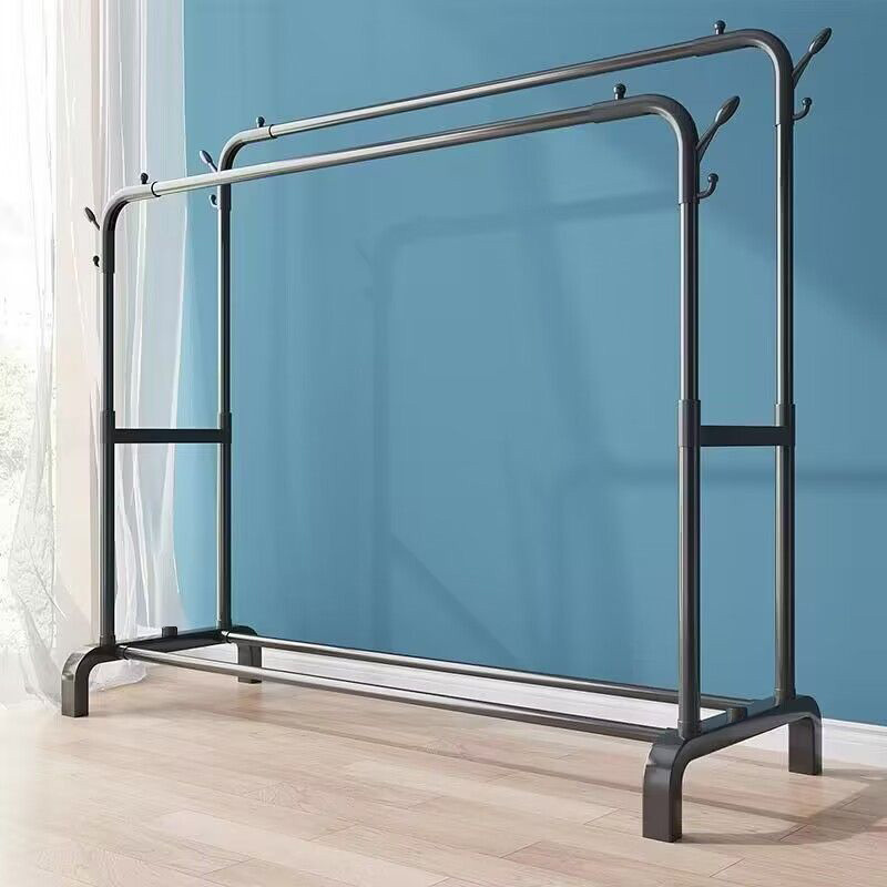 落地双杆衣架服装店宿舍卧室挂衣服架子室内晾衣架可移动多功能衣详情4