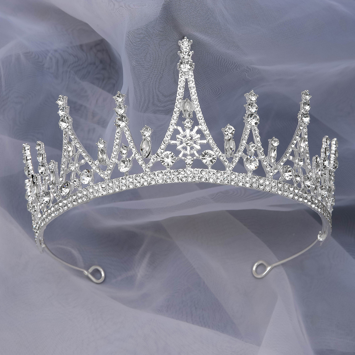 Nuevo estilo estilo coreano sen set atmósfera lujo vestido de novia accesorios mujer cristal diamante corona de pelo novia pic 7