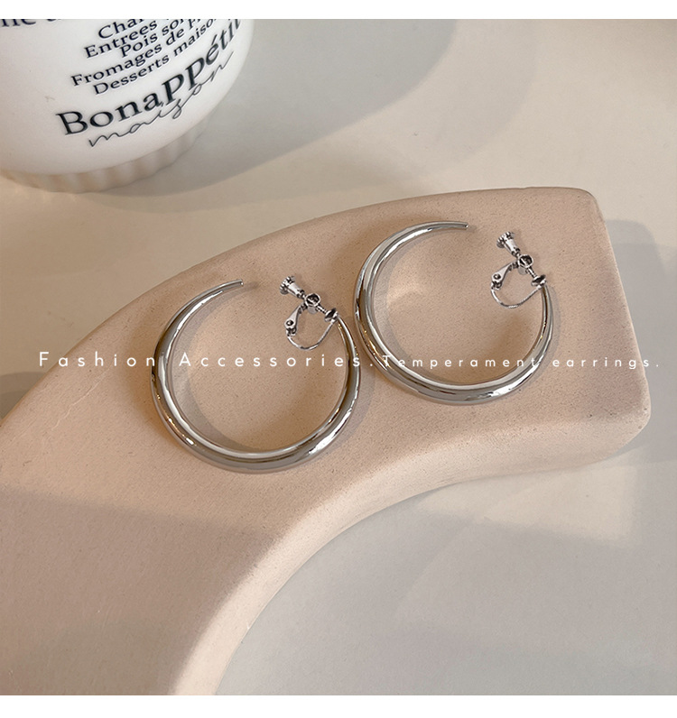 大圆圈螺旋耳夹女款2024新款爆款素圈高级感无耳洞耳环方圆脸耳饰详情20