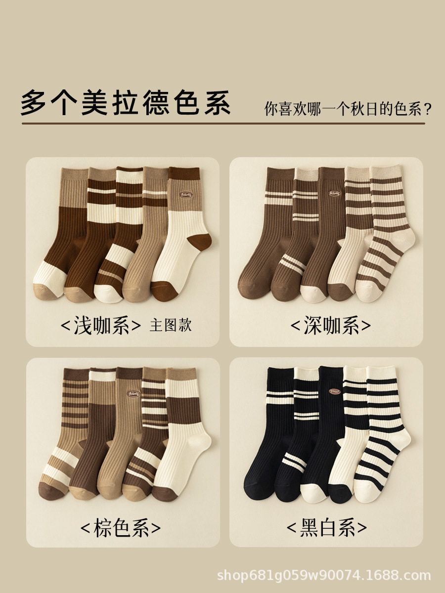 纯棉女中筒堆堆袜春秋运动休闲长款吸汗无骨薄款全棉春夏款舒适透气详情3