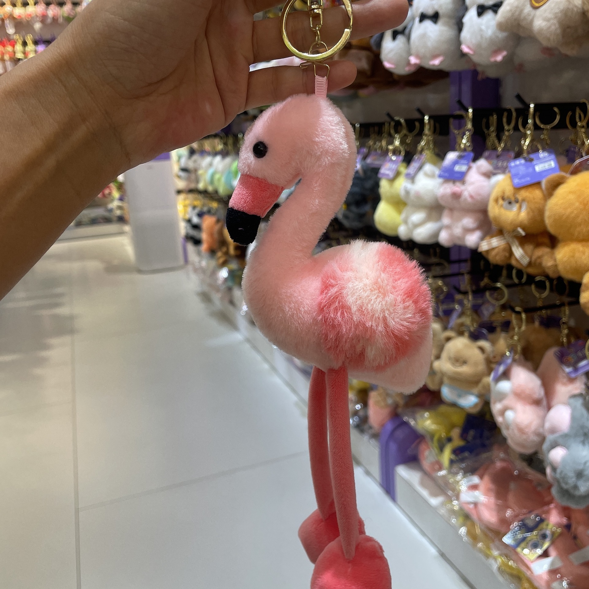 Cross-border simulation plush flamingo doll pendant, girlish heart bag, all-in-one decorative figurine, claw machine doll pic 2