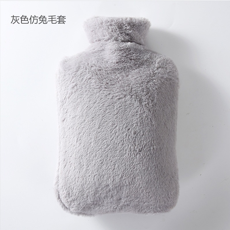 仿兔毛热水袋注水暖手持久保暖大容量水晶超柔暖水袋PVC暖手宝灌详情8