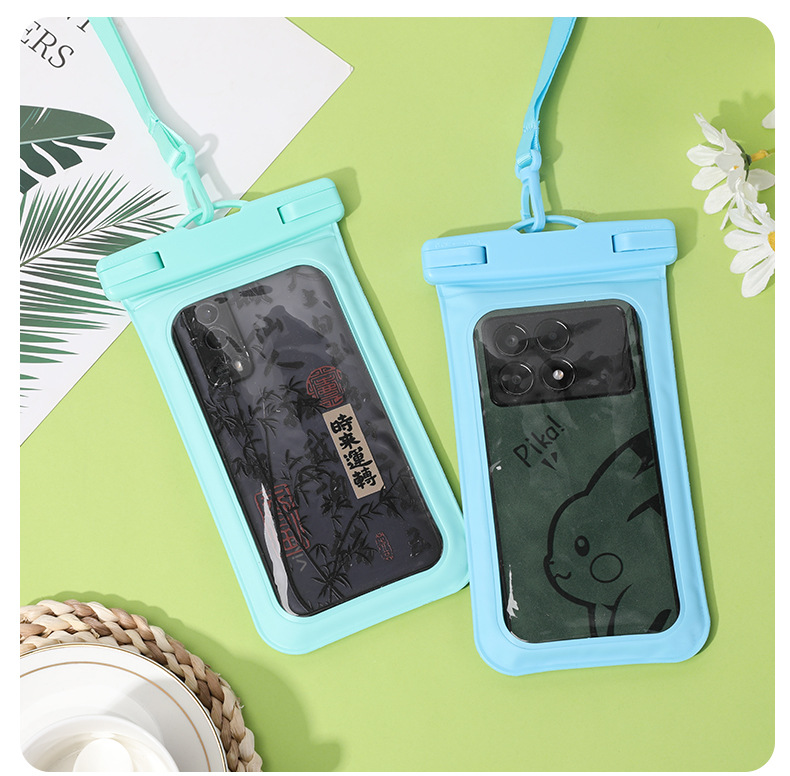 亚马逊热卖pvc通用手机防水袋户外漂流潜水游泳可触屏拍照8级防水详情22