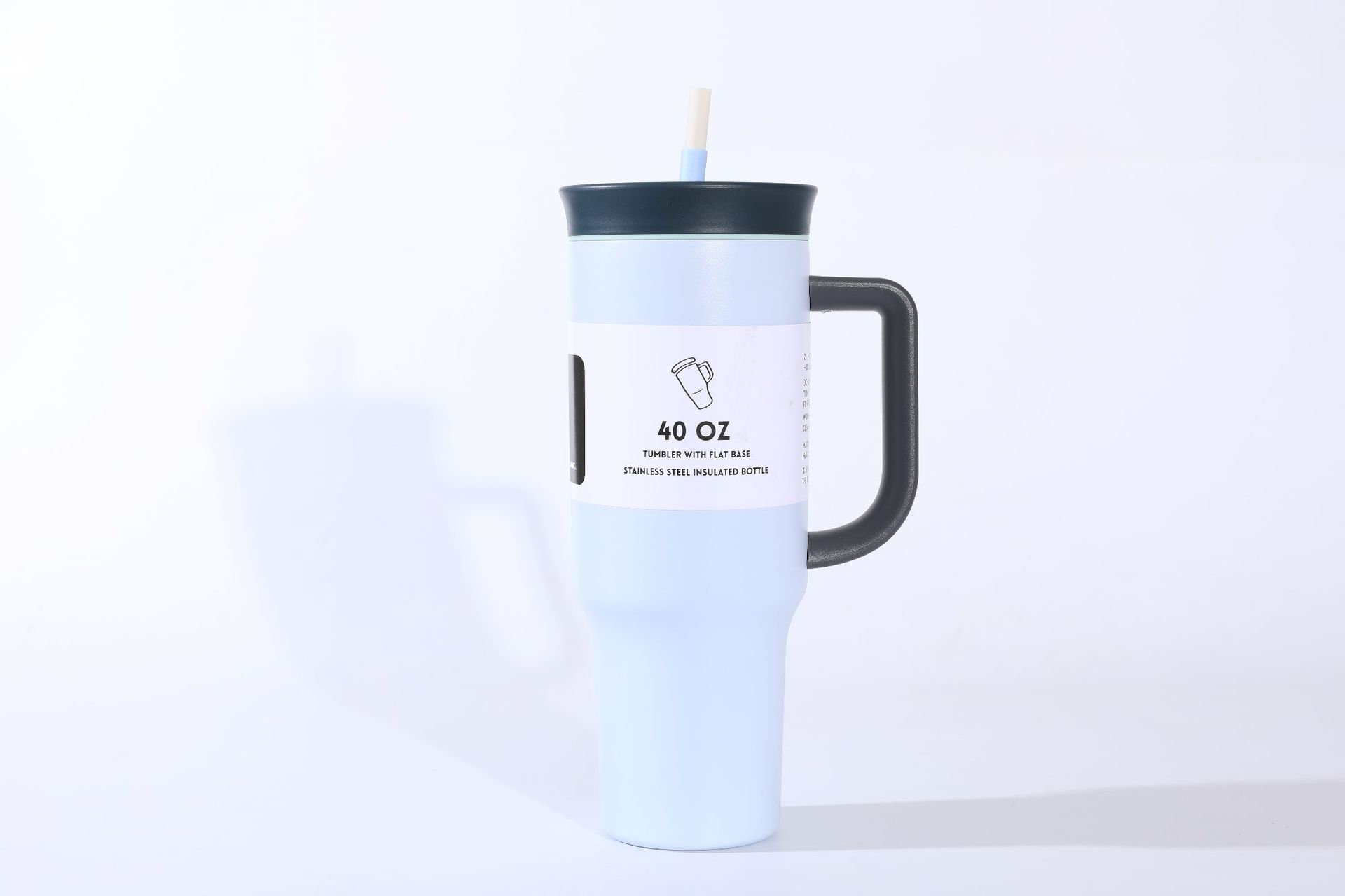 New cross-border 304 stainless steel insulated cup with handle, 40oz large capacity outdoor straw ice cube cup, daily necessities pic 7