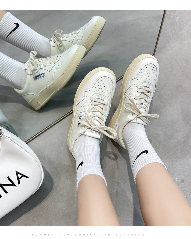 真皮厚底小白鞋女2025新款韩国小众百搭系带德训鞋休闲运动板鞋潮详情11