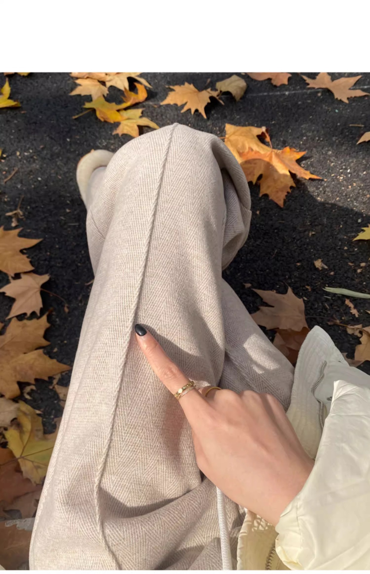 Narrow wide-leg pants for women 2025 autumn/Winter new style, large-sized, chubby girls, high-waisted, slimming, flowing and touching tweed straight-leg pants pic 21