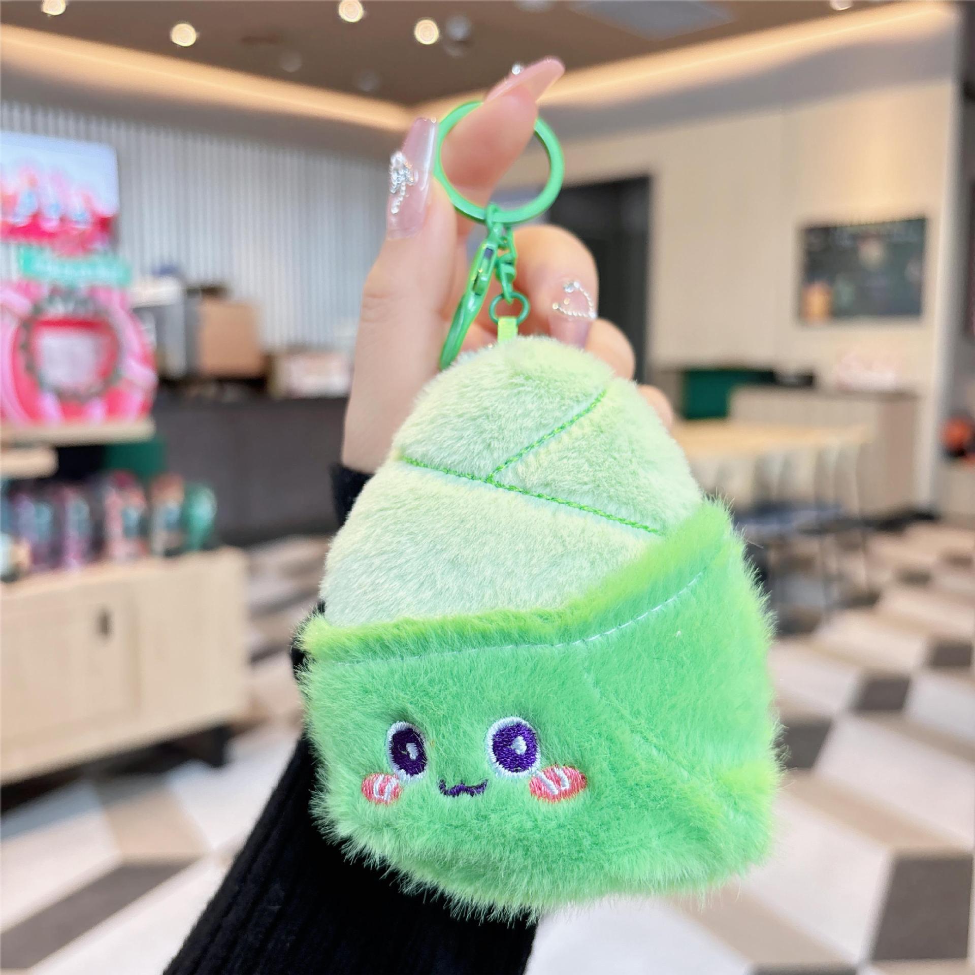 创意水果美食毛绒钥匙扣肉夹馍卡通儿童书包钥匙链可爱少女包挂饰详情34