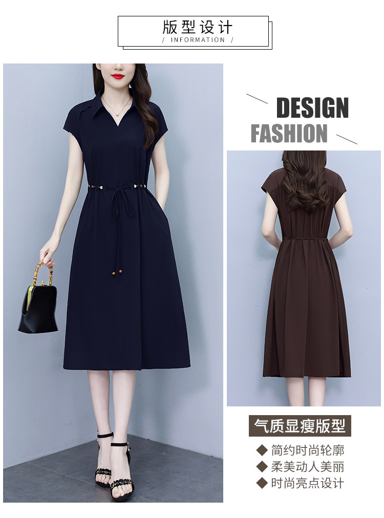 爆款高端欧版宽松法式连衣裙2025夏季新款气质收腰显瘦中长款裙子详情4