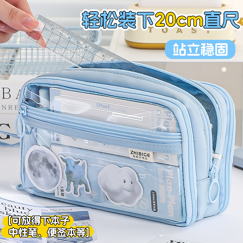 大容量透明笔袋女生小学生文具盒笔袋ins风小众巨能装痛包铅笔袋详情9