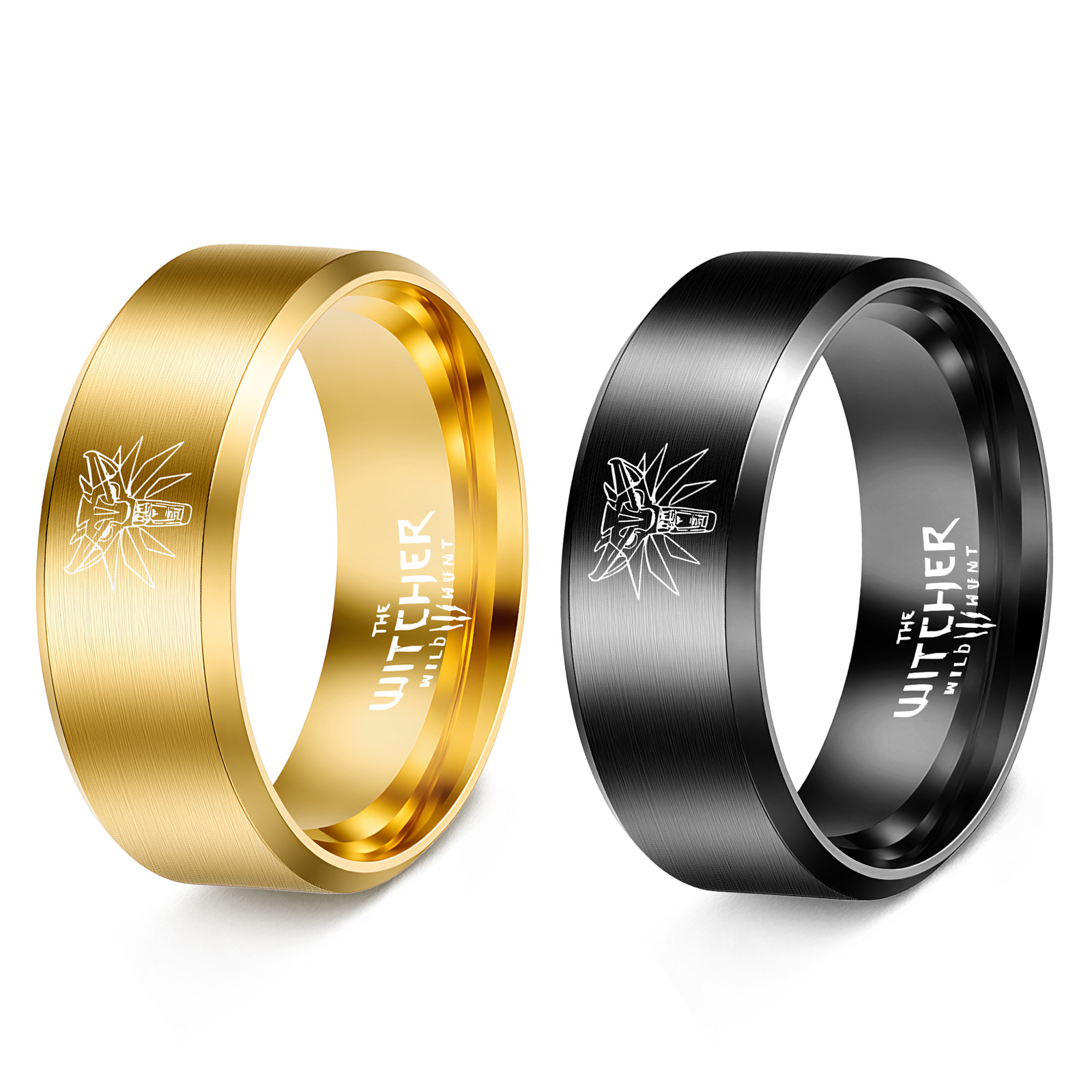 跨境货源TheWitcher3狼头男士不锈钢戒指巫师3men ring饰品批发详情7