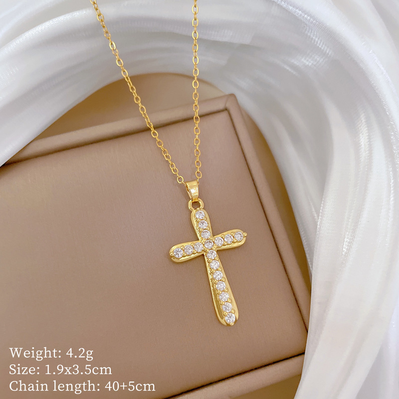 【钛钢】铜微镶爱心时尚轻奢气质华丽满钻项链女百搭锁骨链钛钢详情27