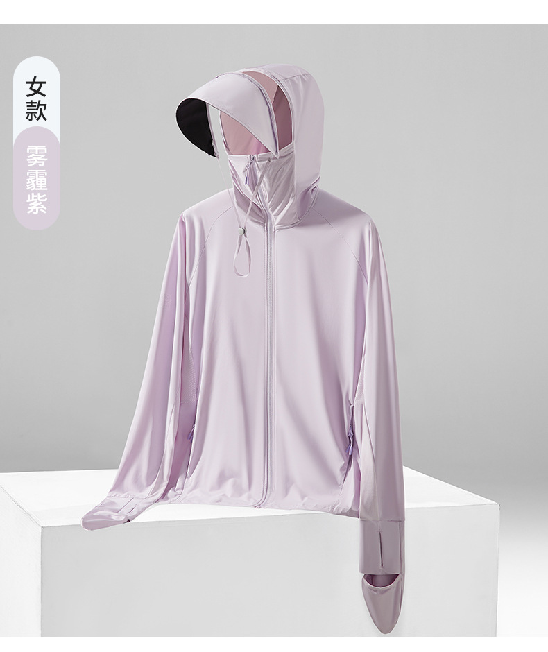 指尖防晒衣女upf50+紫外线凉感情侣透气遮阳中长款夏季户外防晒服详情23