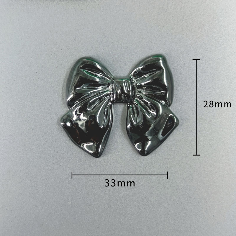 Electroplated alloy imitation bow patch acrylic phone case accessory, diy clothing accessories, hair accessory materials pic 3
