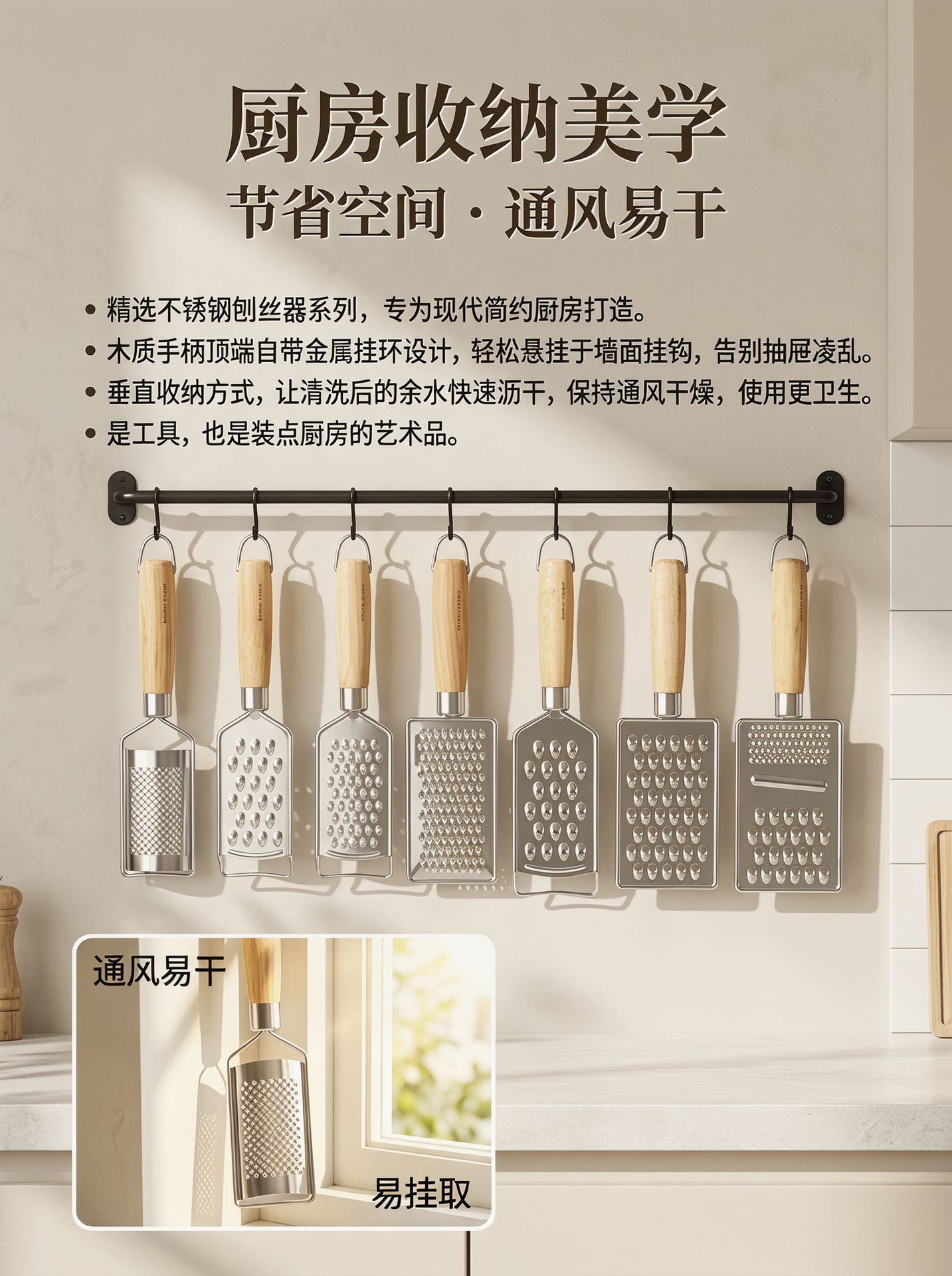 Stainless steel ginger grater, multi-functional radish grater, ginger grinder, lemon grater, cheese grater, flat grater, peeling pic 5