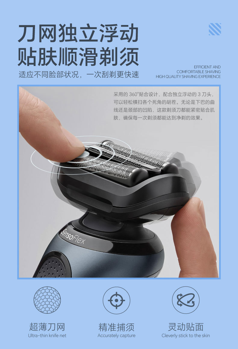 博朗5/6系剃须刀刀网组件53B73S小猎豹刀头网罩日用百货卫浴用品详情4