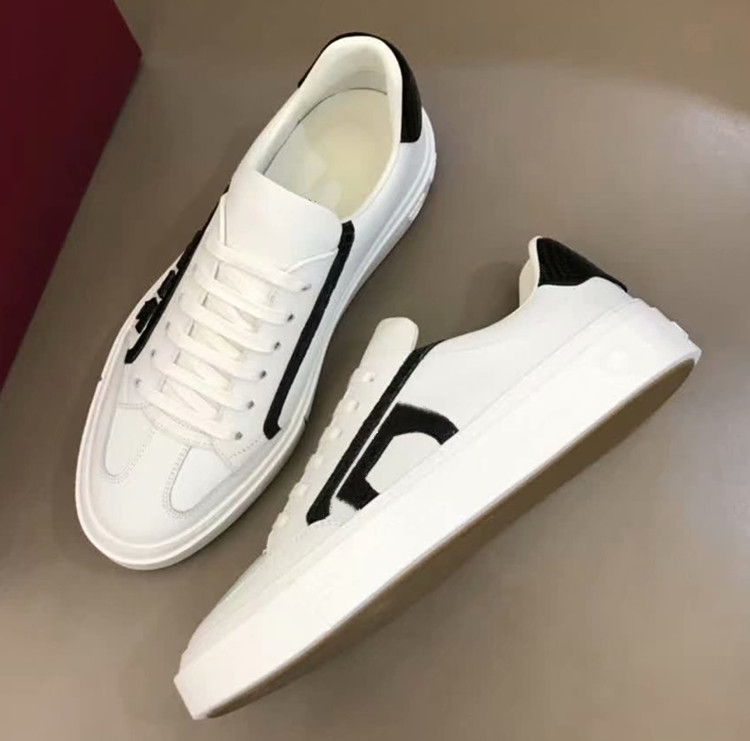 真皮男板鞋欧洲站拼色系带小白鞋平底牛皮防臭黑色时尚休闲单鞋潮详情30